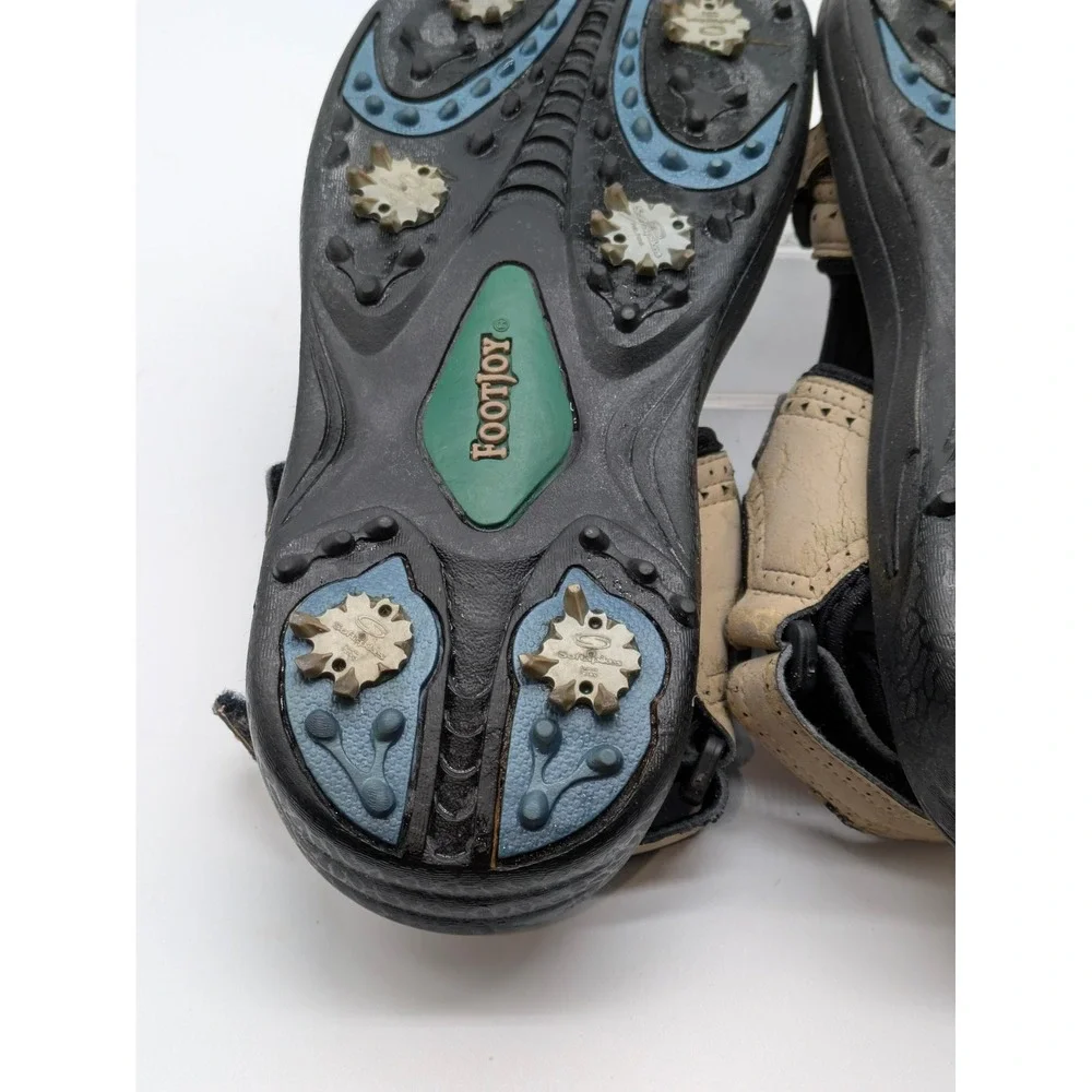 FootJoy Golf Sandals Mens Size 8 Beige Leather Spikeless Comfort Shoes